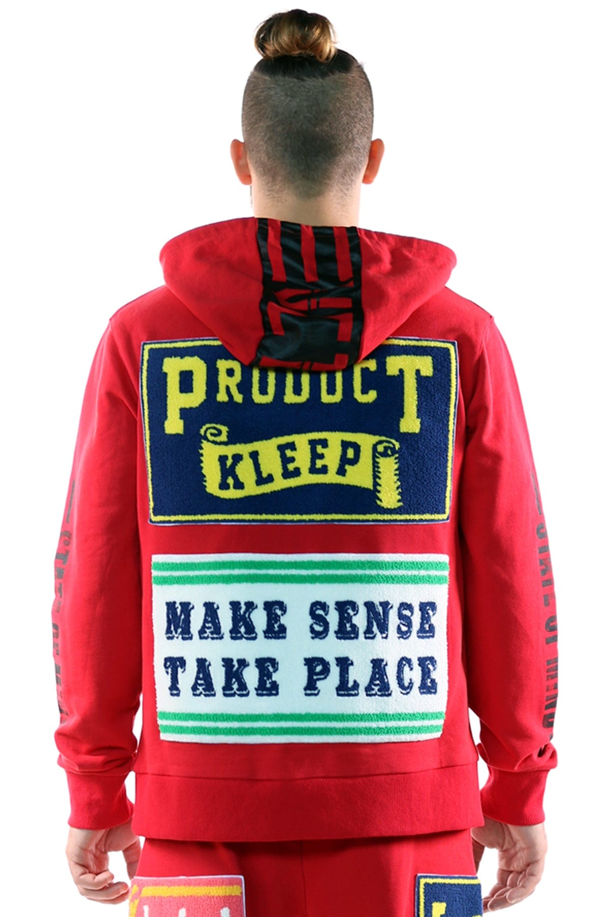 KLEEP Men's Premium French Terry Pullover Hoodie with Chenille Patch&Print