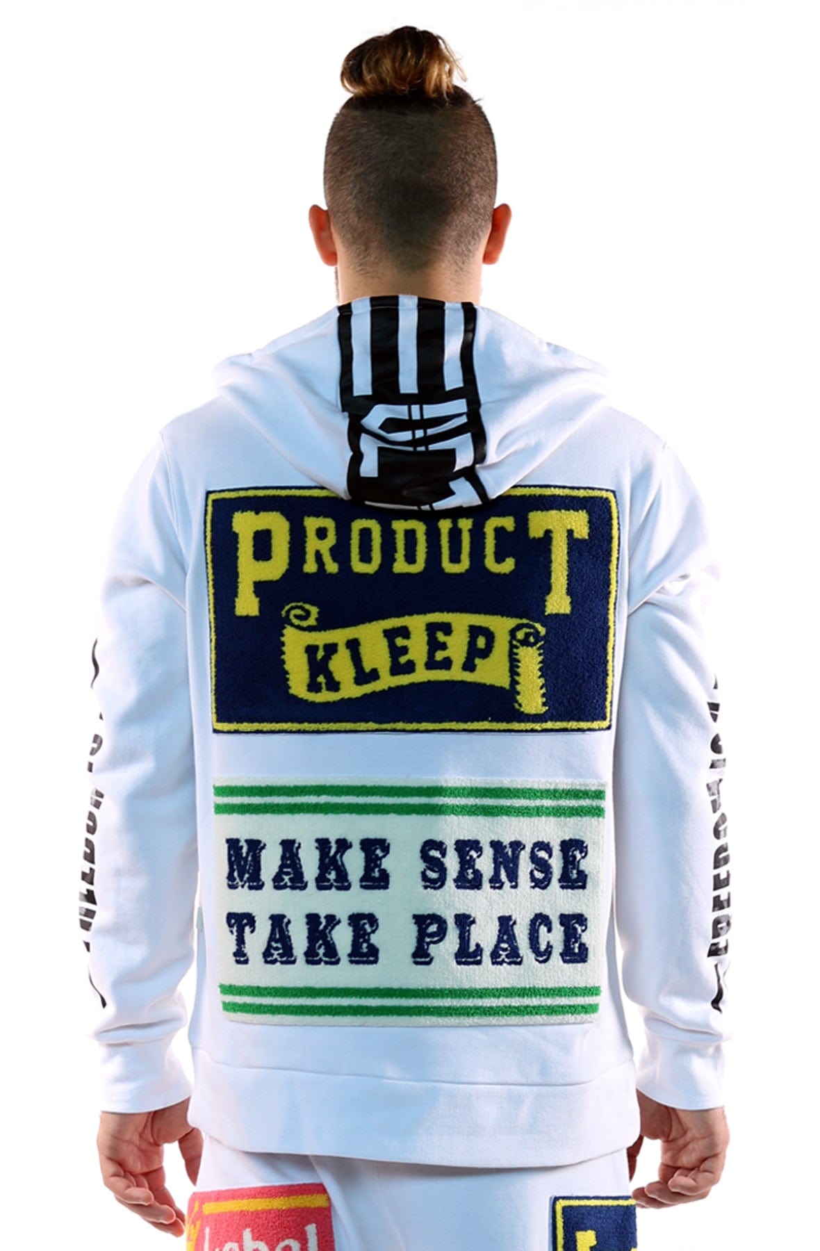 KLEEP Men's Premium French Terry Pullover Hoodie with Chenille Patch&Print