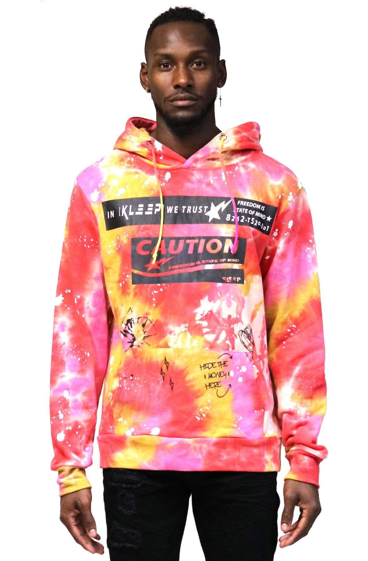 Mulberry Men's Premium Tie dye Pullover Hoodie