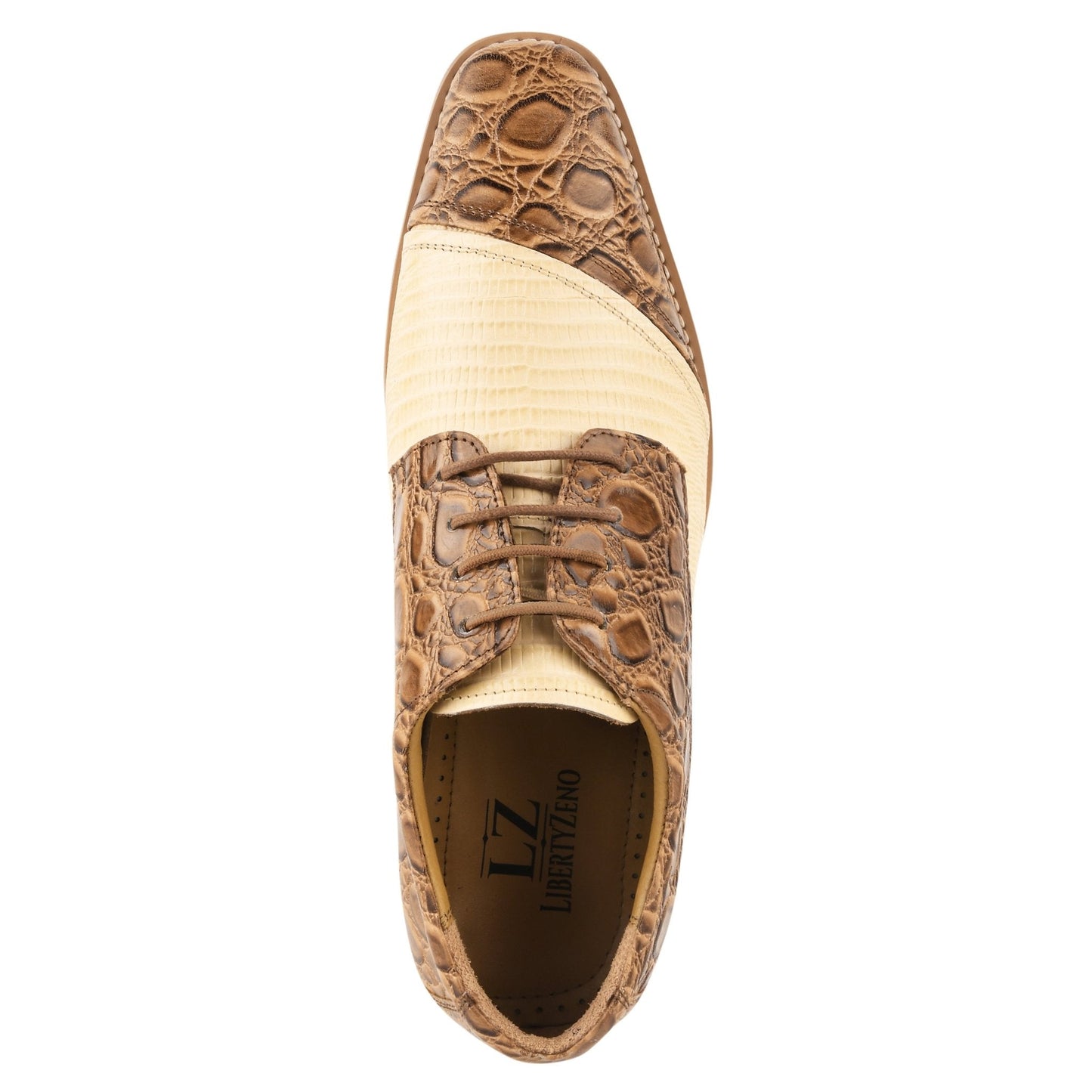 Lucky mens oxford croco lizard print casual shoes