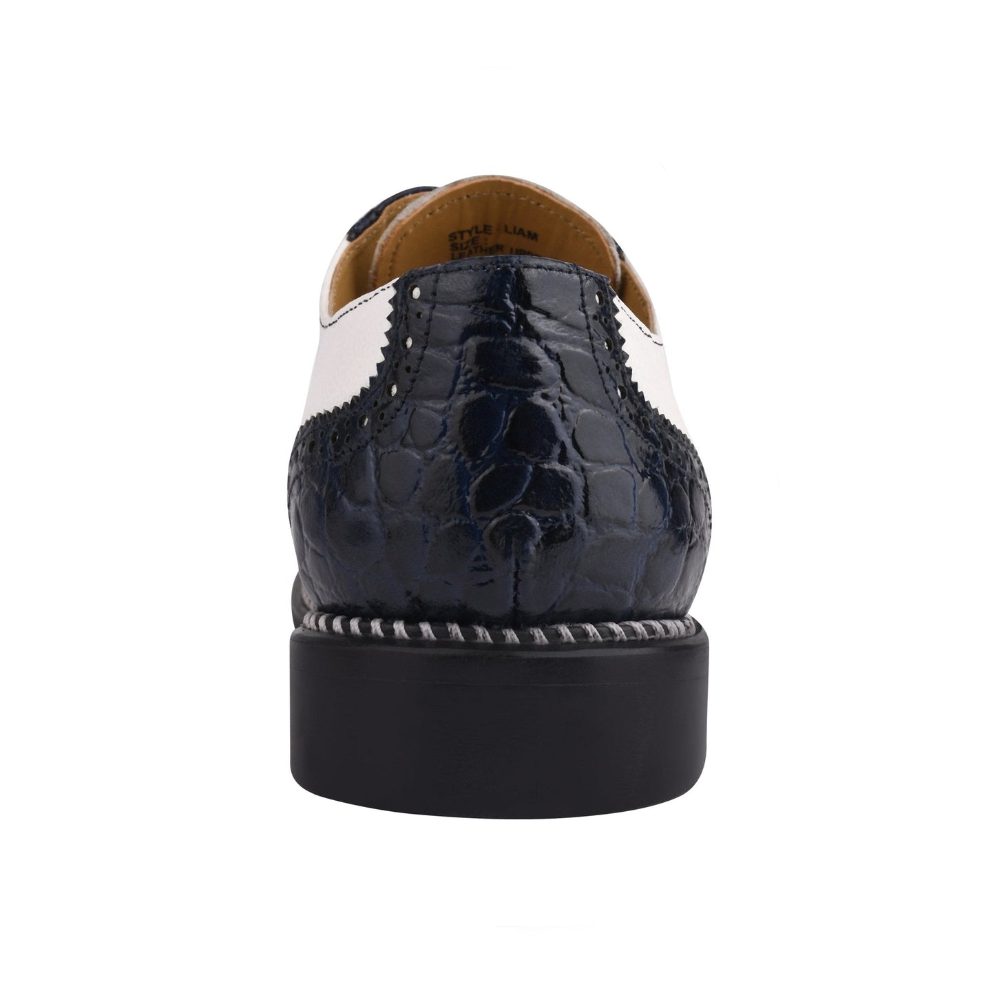 Macon Leather and Suede Crocodile Printed Oxford Dress Shoes