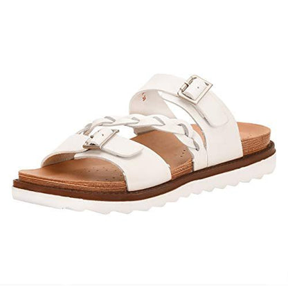 Maddy Leather Platform Slides Sandals