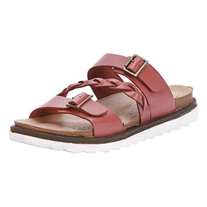 Maddy Leather Platform Slides Sandals