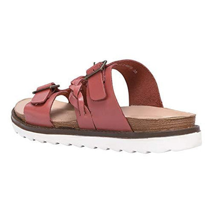 Maddy Leather Platform Slides Sandals