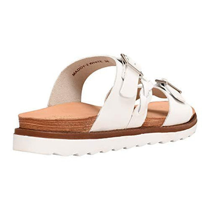 Maddy Leather Platform Slides Sandals