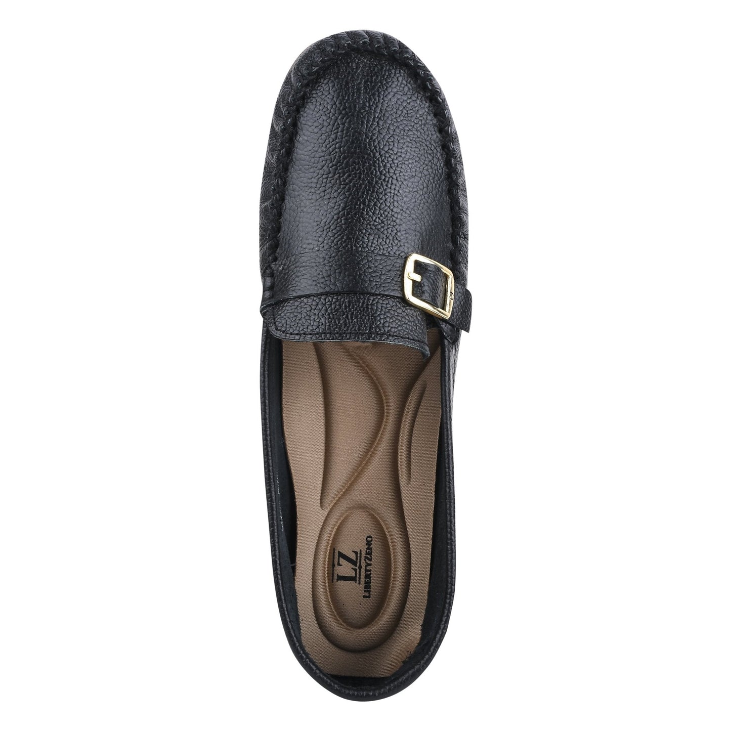 MARY Genuine Leather Women's Slip On Buckle Loafers