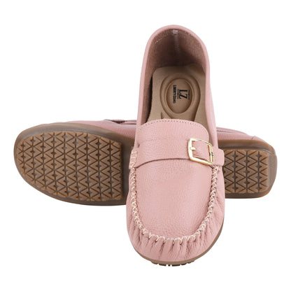 MARY Genuine Leather Women's Slip On Buckle Loafers