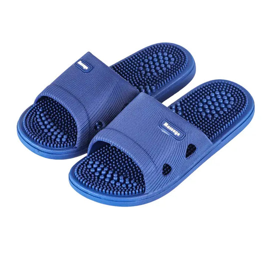 Acupressure Massage Slippers Non-Slip Navy Blue Mens Large