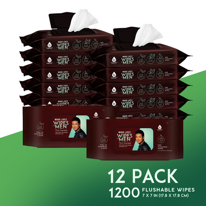 12 Pack of Flushable Mario Lopez Man Wipes (1200 Mint Scented Wipes)