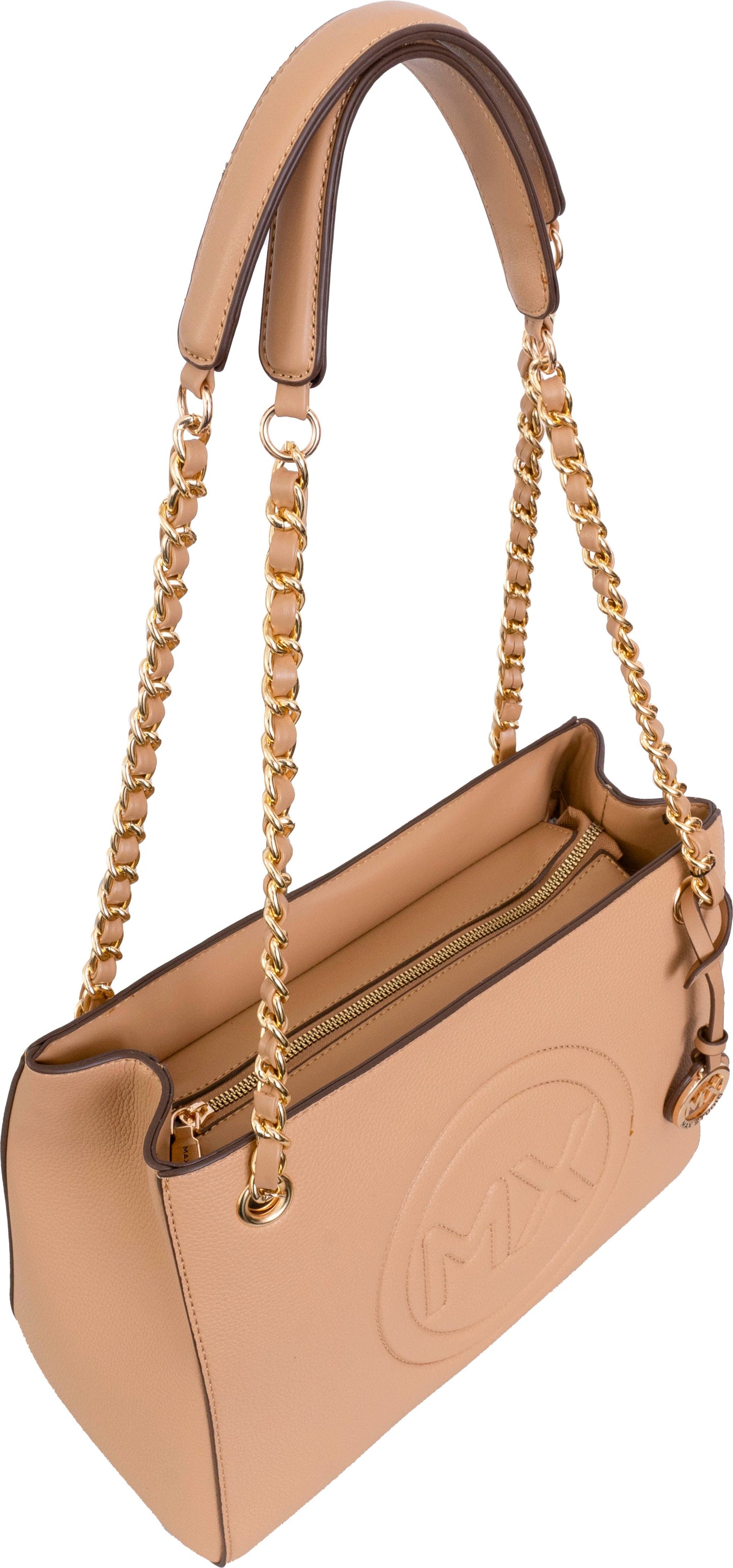 Max Studio Pebble Grain Double Handle Chain Tote