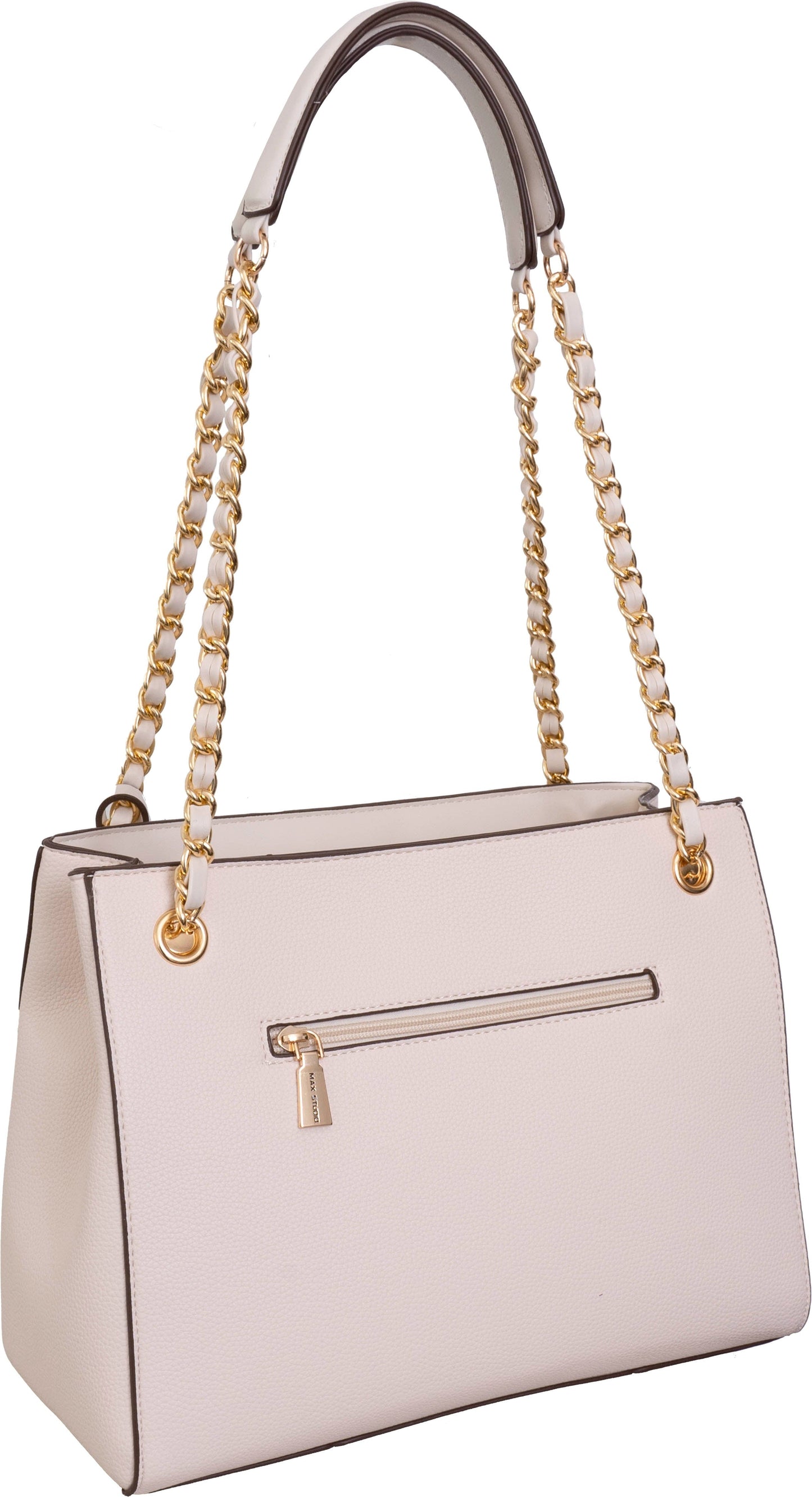 Max Studio Pebble Grain Double Handle Chain Tote