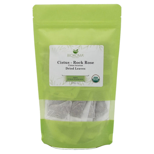 Cistus - Rock Rose (Cistus incanus) Organic Dried Leaves 60 Tea Bags 3oz - Turkish