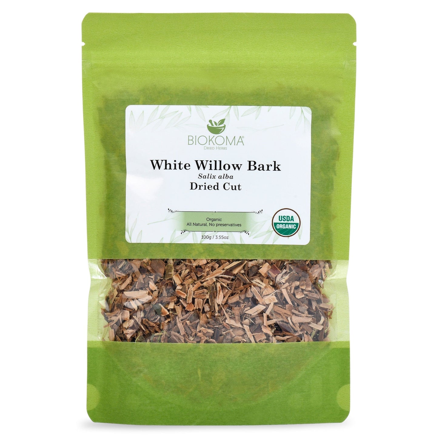 White Willow Bark (Salix alba) Organic Dried Cut 100g 3.55 oz