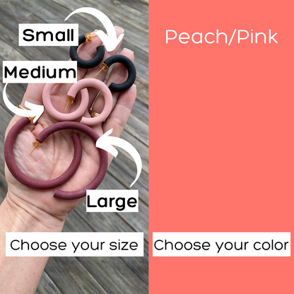 Round Hoops  | Pick Your Size | Handcrafted Polymer Clay Earrings