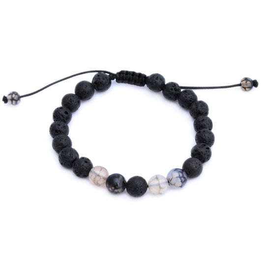 Black Vein Agate Aromatherapy Bracelet