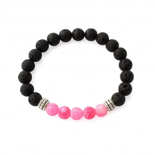 Frosted Pink Agate Aromatherapy Bracelet