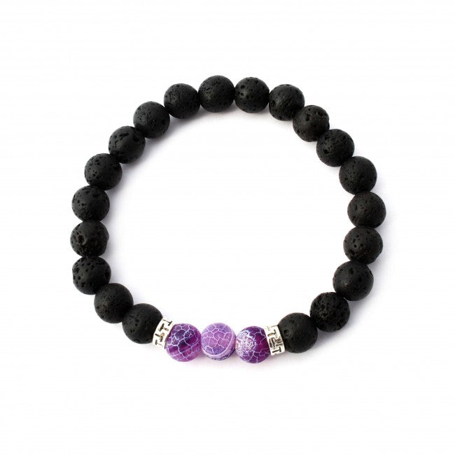 Frosted Purple Agate Aromatherapy Bracelet