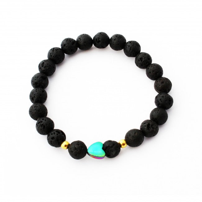 Iridescent Heart Aromatherapy Bracelet