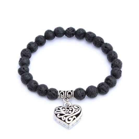 Silver Heart Aromatherapy Bracelet