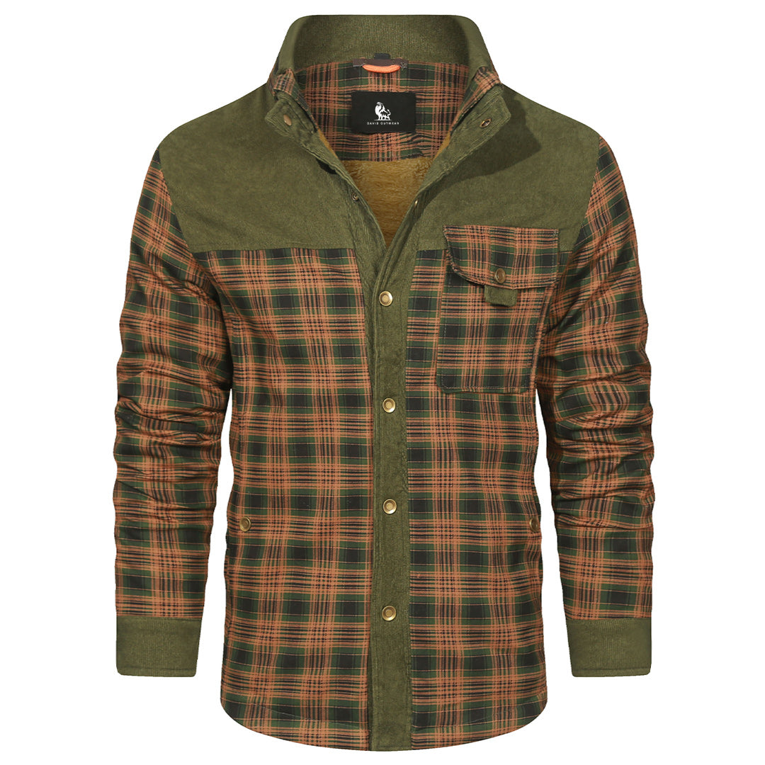 Huntergreen Plaid Shirt Jacket