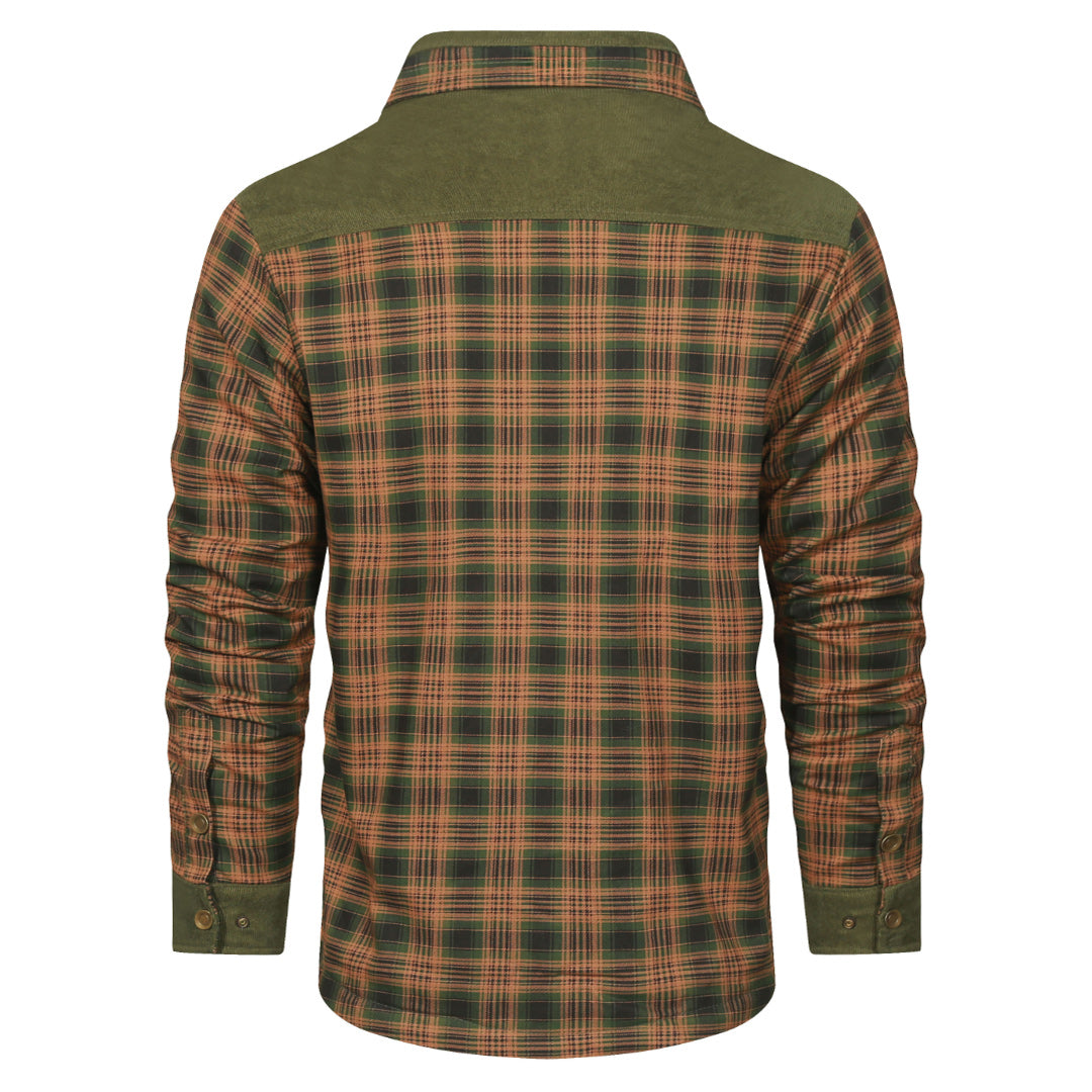 Huntergreen Plaid Shirt Jacket