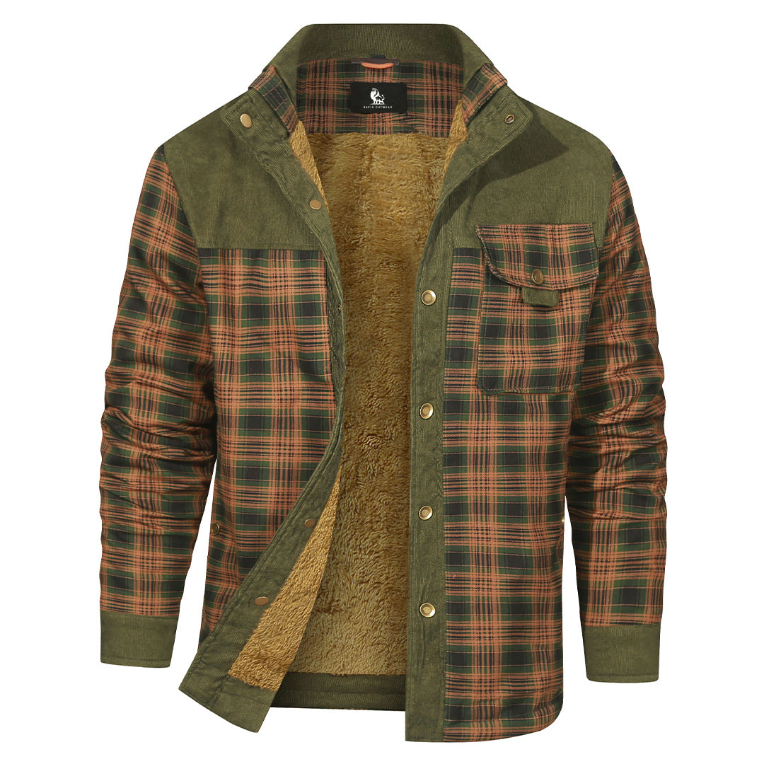 Huntergreen Plaid Shirt Jacket