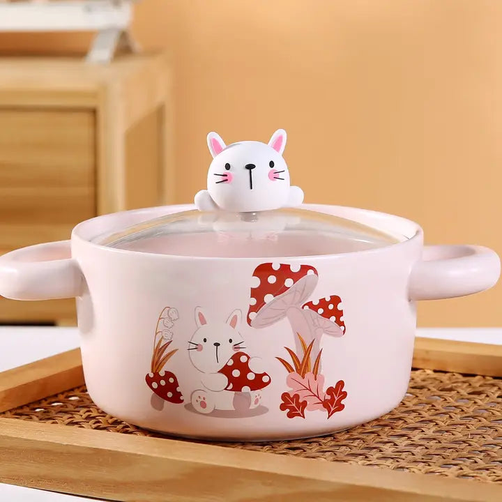 Cute Rabbit 30oz Bowl with Lid