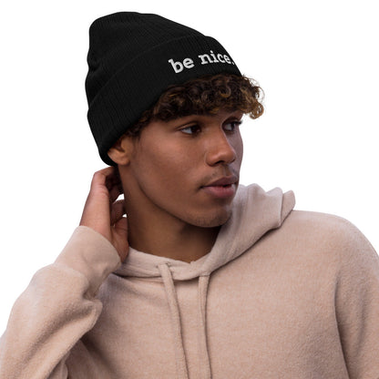 Be Nice Recycled Cuffed Beanie