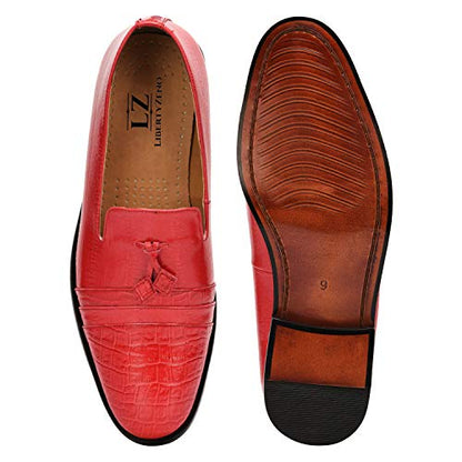 Reno Genuine Leather Slip-on Tassels Shoes for Men