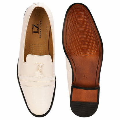 Reno Genuine Leather Slip-on Tassels Shoes for Men