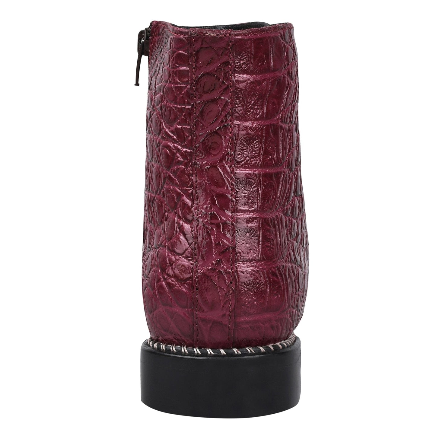 SANDRA Leather Ankle Length Side Zip Up Boots