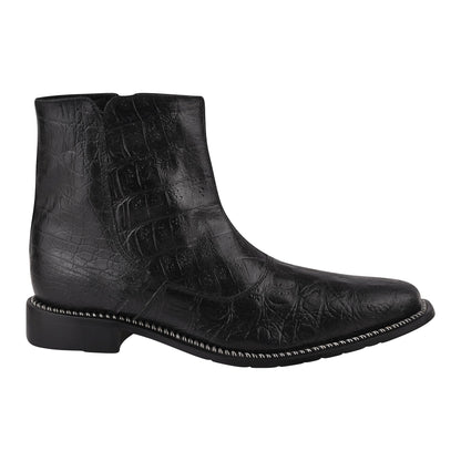 SANDRA Leather Ankle Length Side Zip Up Boots