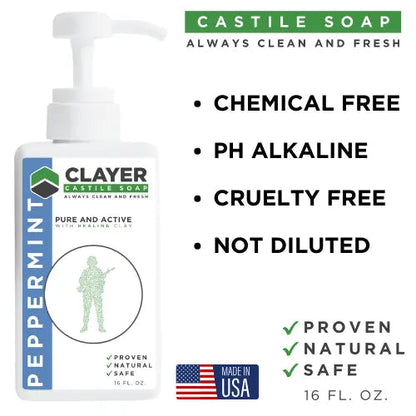 Organic Castile Soap - Military - 16 fl oz.