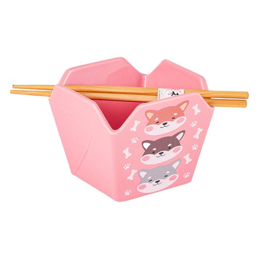 Shiba Inu Takeout Box Serving Bowl with Chopsticks