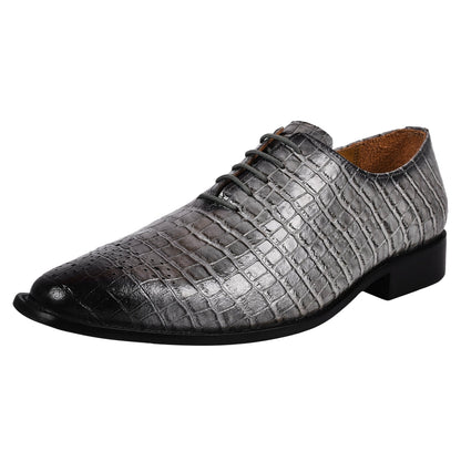 Walter Small Croco Leather Lace up Oxford Dress shoes