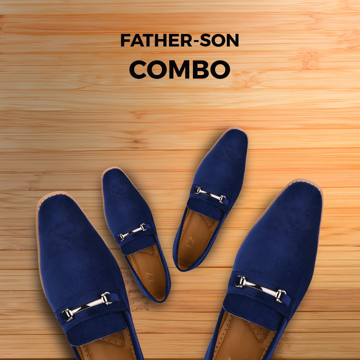 Welkar & Rachal Father Son Navy Blue Color Combination Shoes