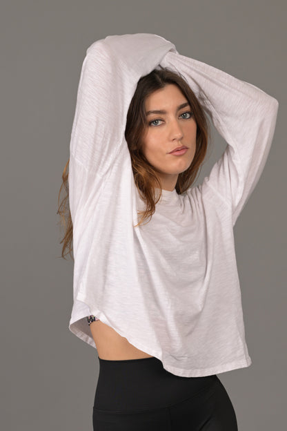 Oversized Cotton Slub Long Sleeve Tee