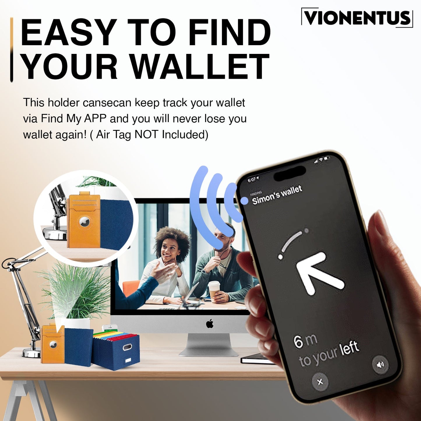 Women's AirTag Wallet : Deluxe Smart VN300