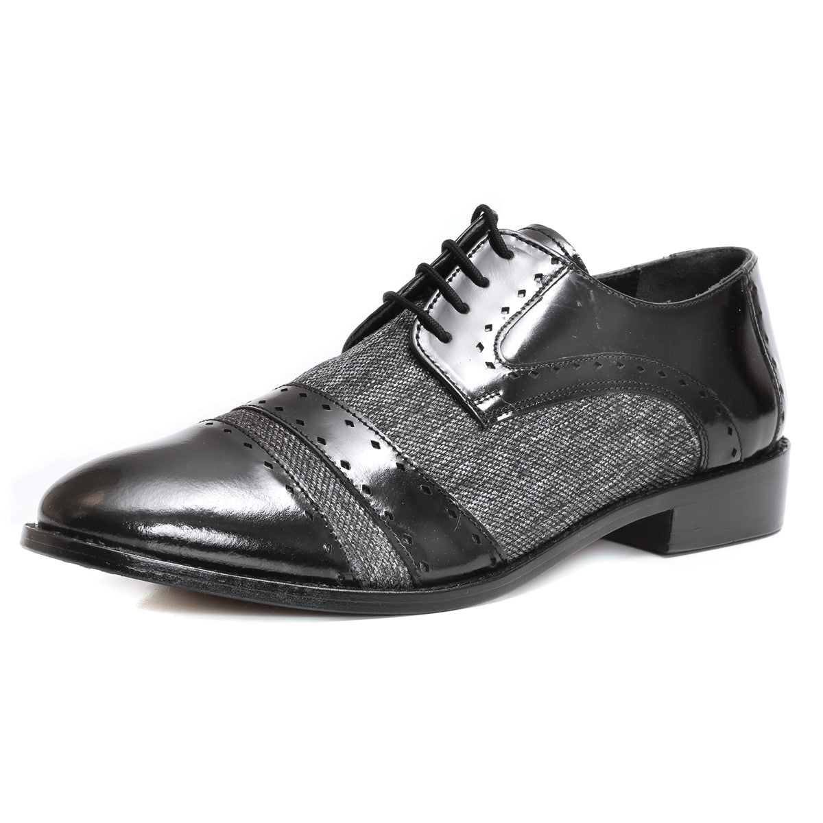 Yuma Leather Textile Derby Style Dress Shoes