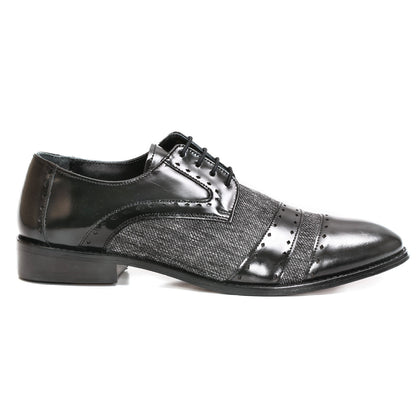 Yuma Leather Textile Derby Style Dress Shoes